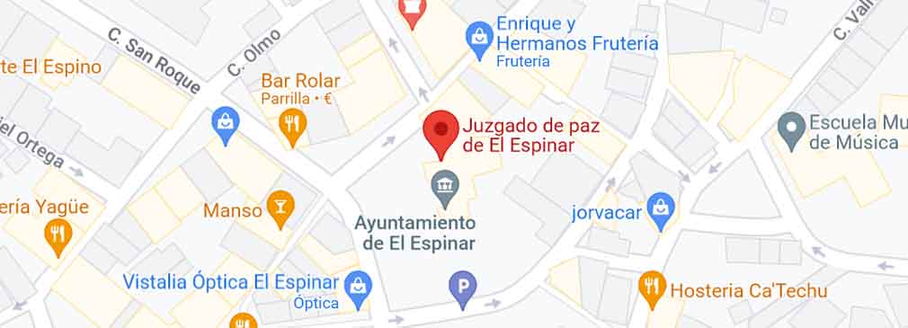 plano Registro Civil Juzgado de Paz El Espinar Segovia